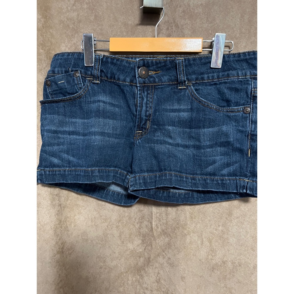 Fox Racing Denim Shorts Womens 9 Dark Wash Low Rise Flap Back Pockets Blue